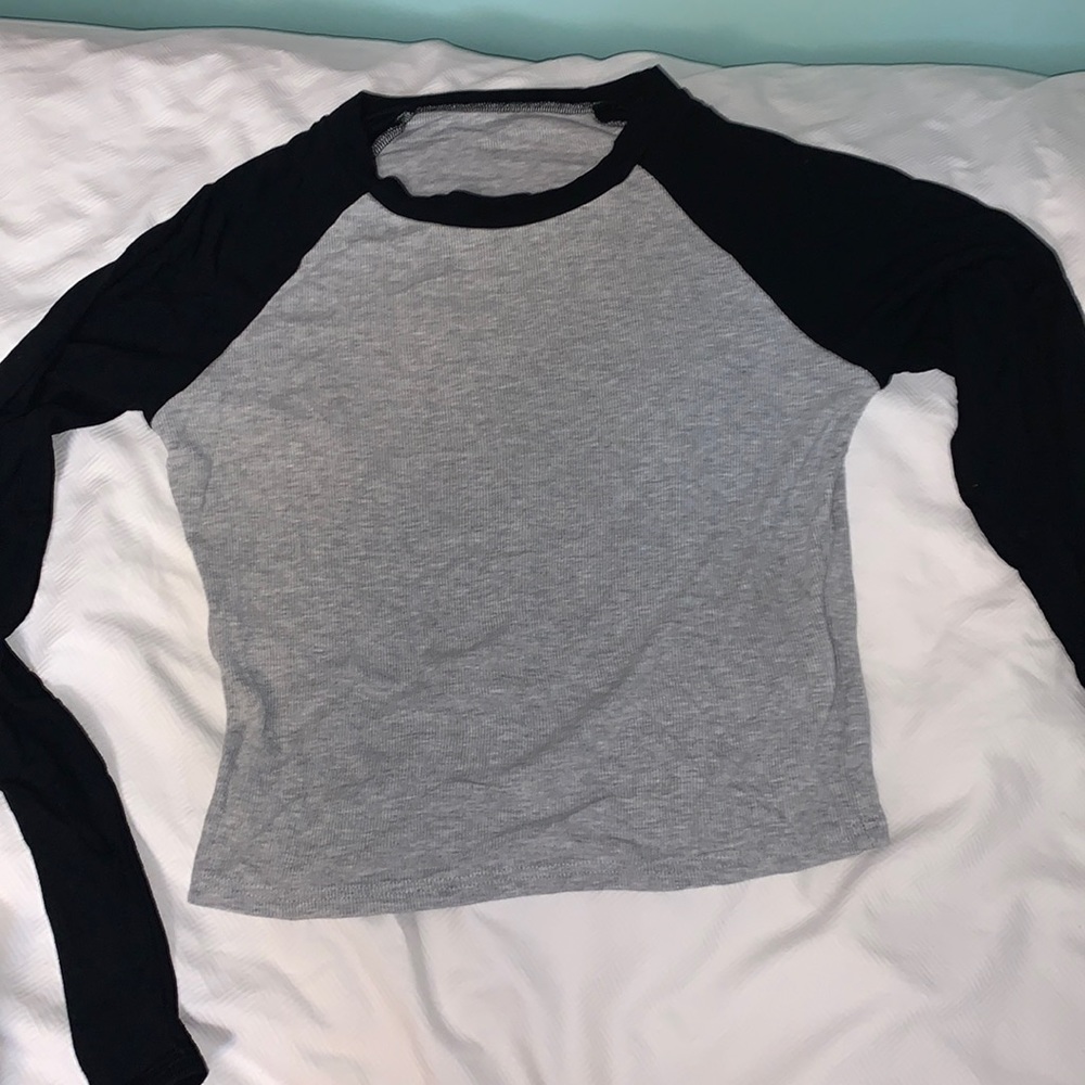 Black and Gray long sleeve baseball tee